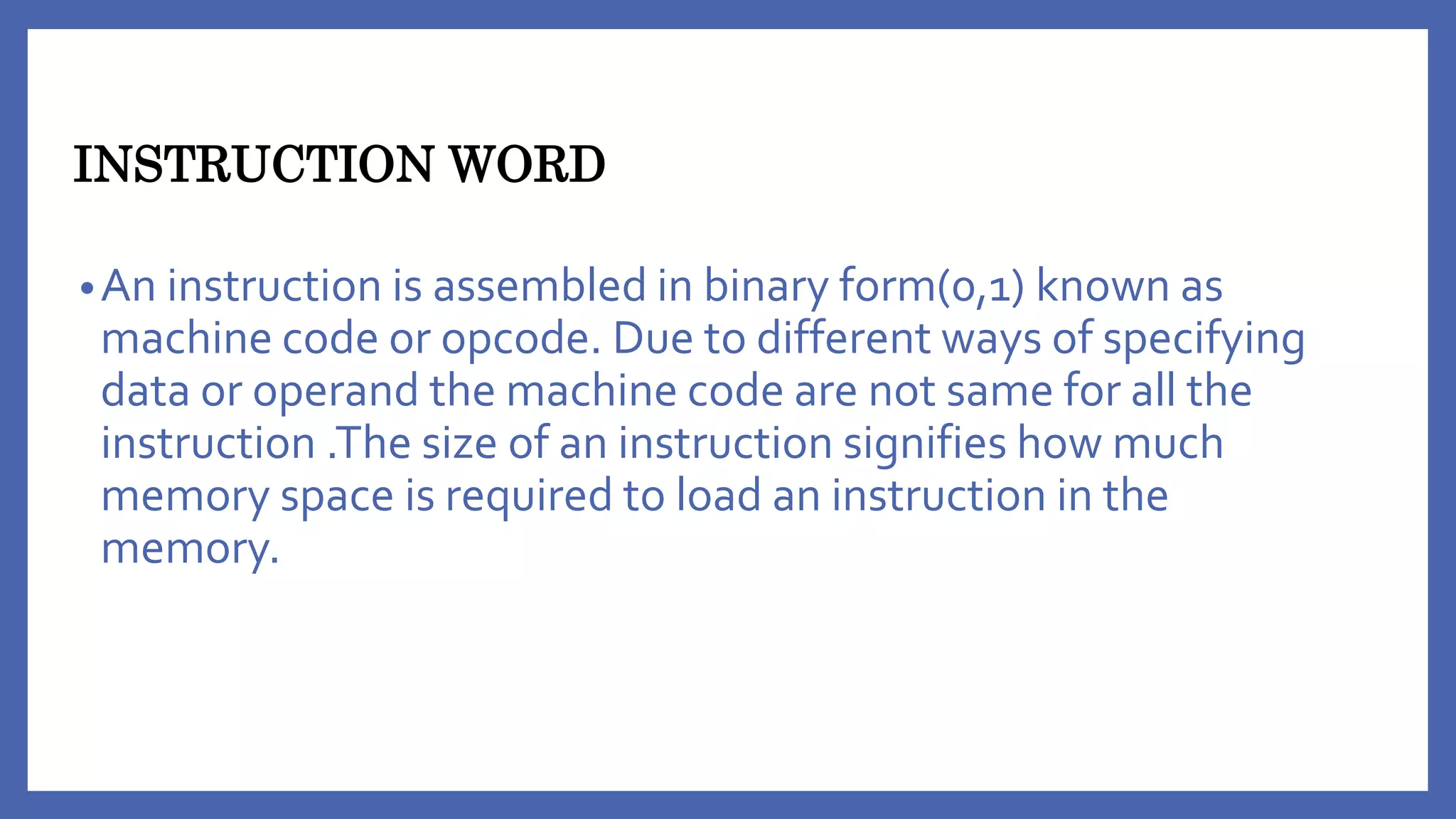RELATION BETWEEN DATA WORD SIZE AND INSTRUCTION WORD SIZE- Dspa word ...