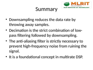 Decimation in Digital Signal Processing: Downsampling and Anti-Aliasing ...