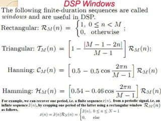 DSP Windows
 .
Prof. H. Nassar, BAU
 