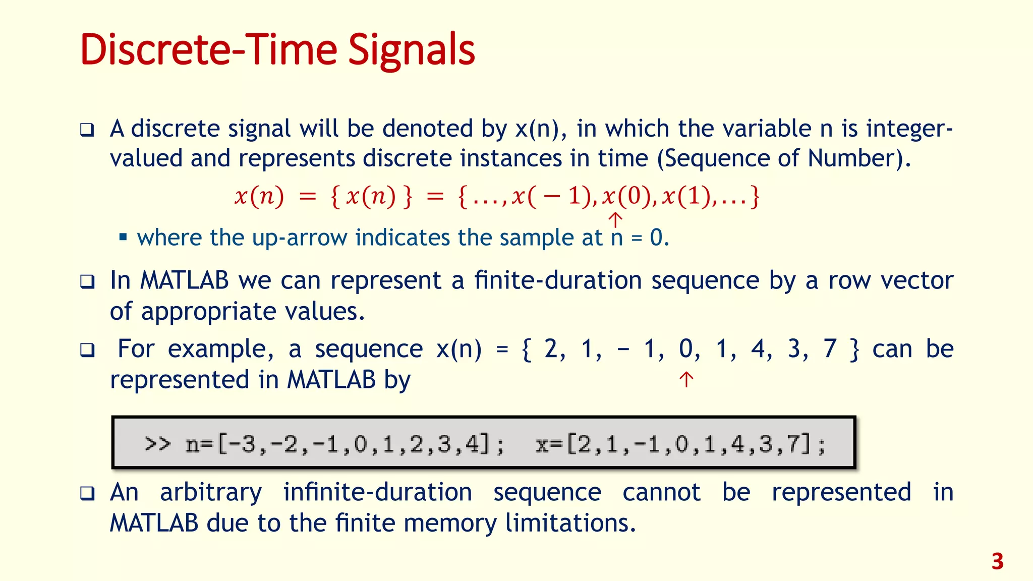 DSP_FOEHU - MATLAB 01 - Discrete Time Signals and Systems | PDF