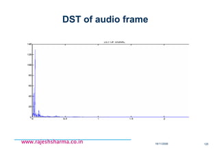 18/11/2008 125
www.rajeshsharma.co.inwww.rajeshsharma.co.inwww.rajeshsharma.co.inwww.rajeshsharma.co.in
DST of audio frame
 