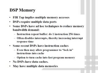 Dsp Memory Architecture , RISC AND DSP CORES – GGDM