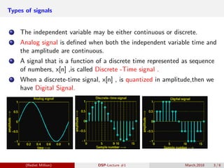 Digital Signal Processing[ECEG-3171]-Ch1_L01 | PDF