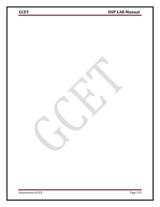 GCET DSP LAB Manual
Department of ECE Page 119
 