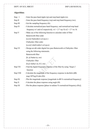Dsp Ripples Dsp lab manual | PDF