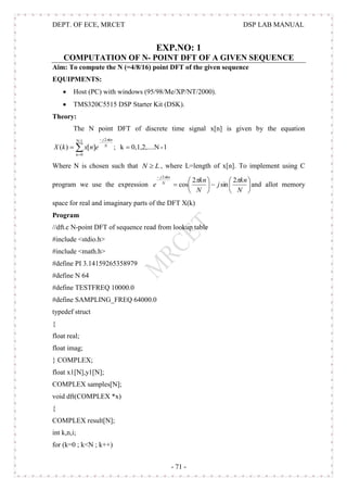 Dsp lab manual | PDF