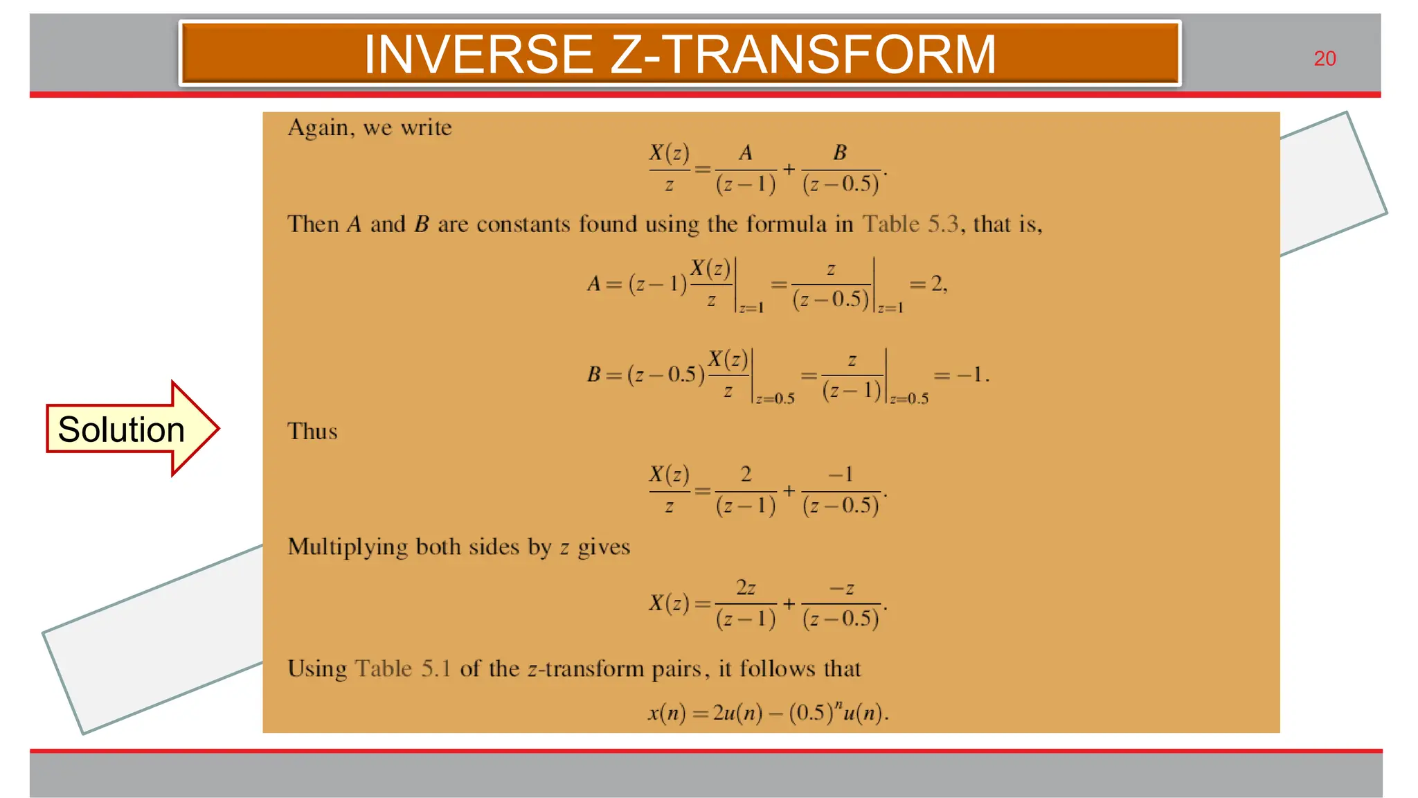 九州大学UIプロジェクト Kyudai Taro,2007
20
INVERSE Z-TRANSFORM
Solution
 