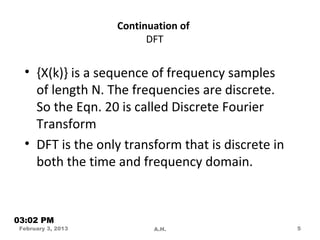 Dsp lecture vol 2 dft & fft | PPT