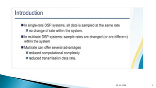 DSP Module -5 Multirate Signal Processing and its applications | PDF