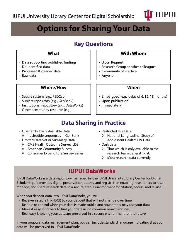 NIH Data Sharing Plan Workshop Handout NIH Data Sharing Plan Workshop Handout