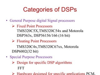Introduction to Digital Signal processors | PPT