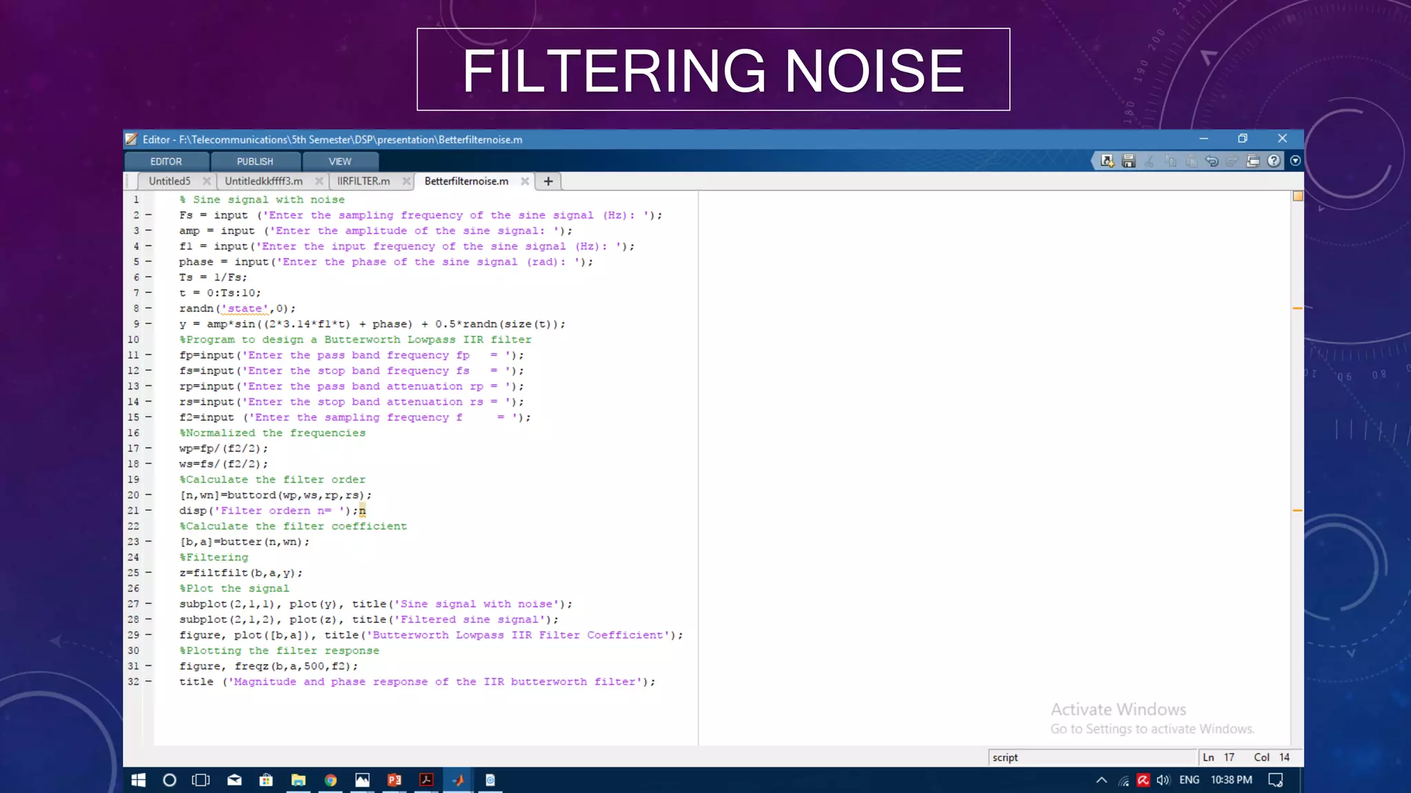 FILTERING NOISE
 