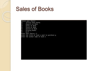 Sales of Books
 