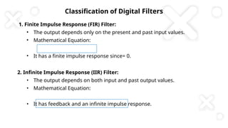 Digital Filter Classification Filter Presentation for Digital Signal Processing | PPTX