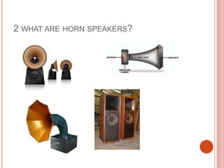 2 WHAT ARE HORN SPEAKERS?
 