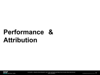 Performance &
Attribution
FOR [DSP] – ISSUED UPON REQUEST, NOT FOR FURTHER DISTRIBUTION (PLEASE READ IMPORTANT
DISCLOSURES)
.
22
AEH0123E/M-2681707-22/38
CBDH0223A/S-2735014-21/34
 