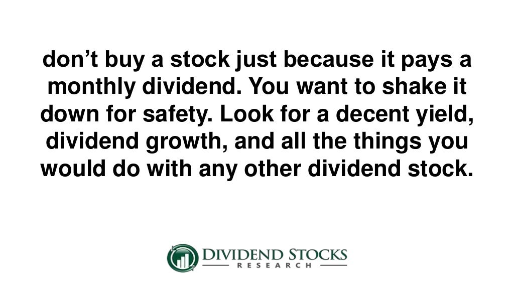 Stocks That Pay Monthly Dividends