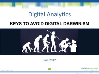 Copyright ©2012 Marketing Associates LLC. All rights reserved.
CONFIDENT I AL
Digital Analytics
KEYS TO AVOID DIGITAL DARWINISM
1
June 2012
 
