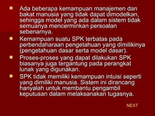 Proses Spk Sistem Pendukung Keputusan | PPT