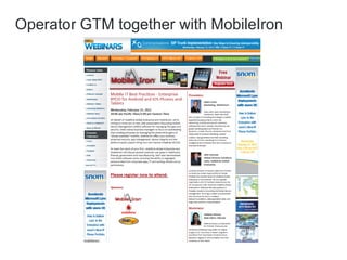 Operator GTM together with MobileIron
 
