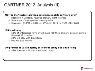GARTNER 2012: Analysis (II)
 
