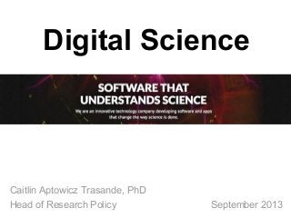Digital Science Presentation for the Program on Information Science