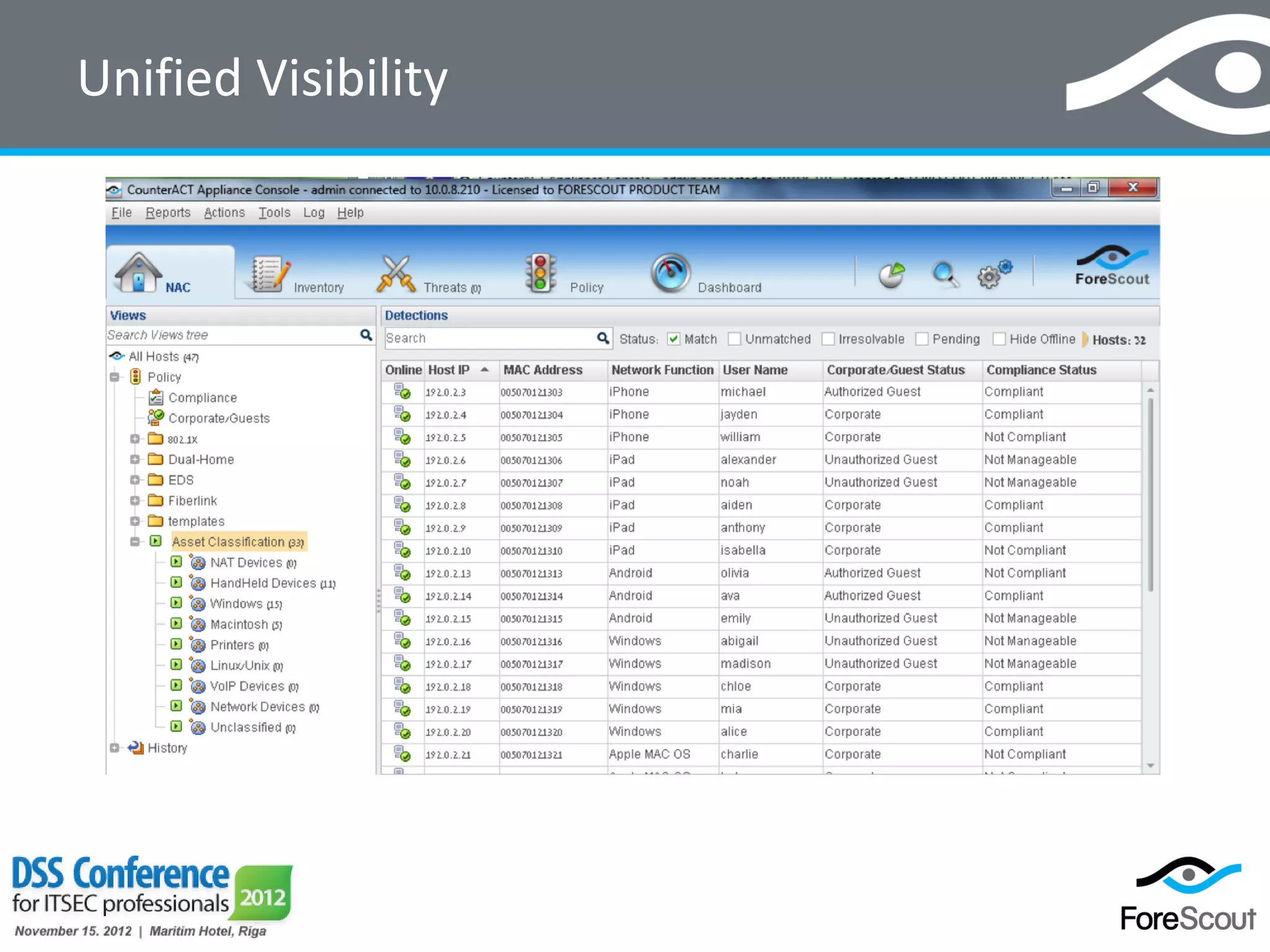 DSS ITSEC Conference 2012 - Forescout NAC #1 | PDF