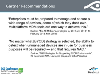 DSS ITSEC Conference 2012 Forescout NAC 1 PPT