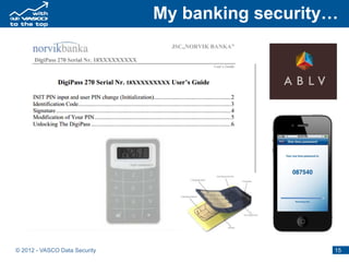 My banking security…




© 2012 - VASCO Data Security                      15
 