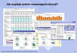 Robert Kaźmierczak email: rk@route.com.pl www.route.com.pl 12
Jak wygląda system wspomagania decyzji?
 