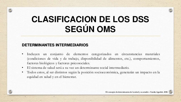 DSS SEGUN LA OMS DSS SEGUN LA OMS