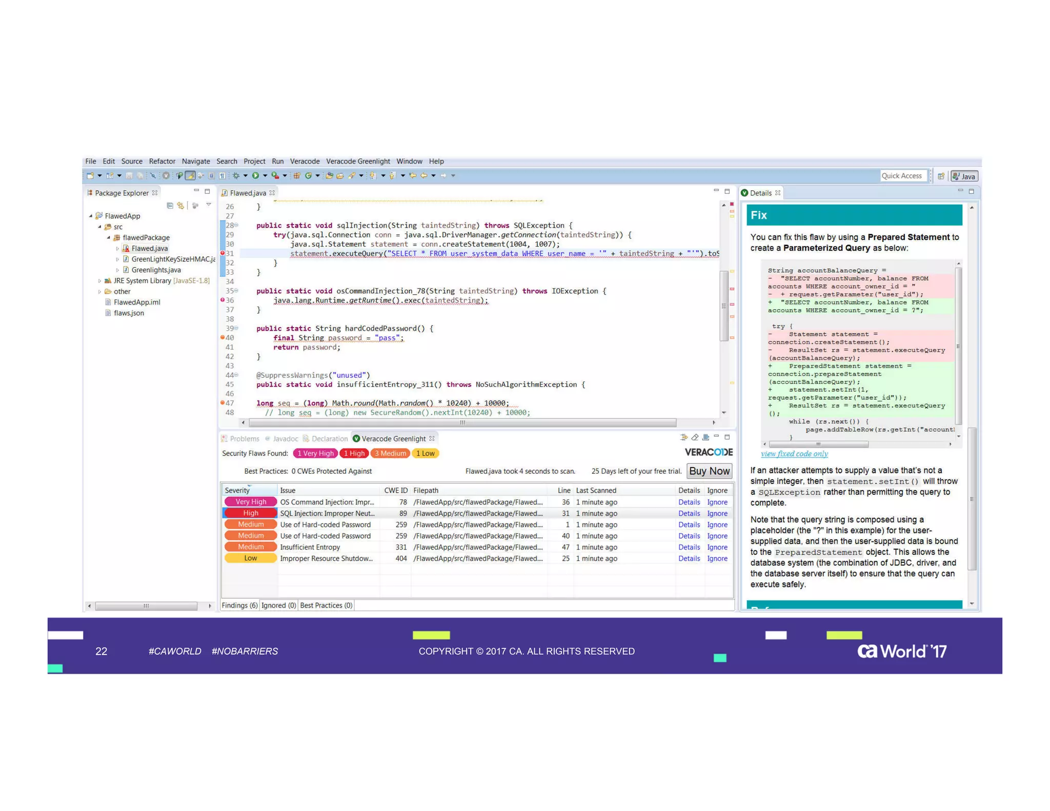 22 COPYRIGHT © 2017 CA. ALL RIGHTS RESERVED#CAWORLD #NOBARRIERS
 