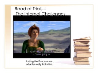 Road of Trials   –   The Internal Challenges. Letting the Princess see what he really looks like. 