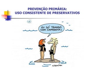 PREVENÇÃO PRIMÁRIA:
USO CONSISTENTE DE PRESERVATIVOS
 