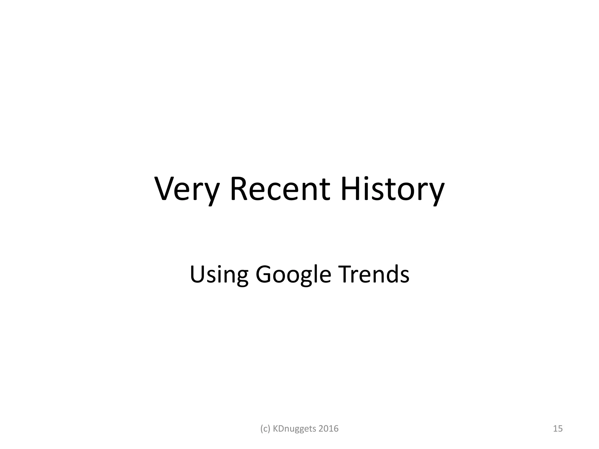 Very Recent History
Using Google Trends
(c) KDnuggets 2016 15
 