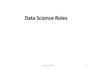 Data Science Roles
76(c) KDnuggets 2016
 