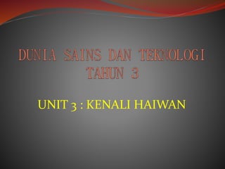 UNIT 3 : KENALI HAIWAN
 