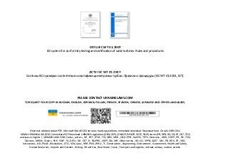 DSTU IEC WT 01:2007
IEC system for conformity testing and certification of wind turbines. Rules and procedures
ДСТУ IEC WT 01:2007
Системы ІEС проверки соответствия и сертификации ветряных турбин. Правила и процедуры (ІEС WТ 01:2001, ІDТ)
PLEASE CONTACT UKRAINELAWS.COM
TO REQUEST YOUR COPY IN RUSSIAN, ENGLISH, GERMAN, ITALIAN, FRENCH, SPANISH, CHINESE, JAPANESE AND OTHER LANGUAGES.
Electronic Adobe Acrobat PDF, Microsoft Word DOCX versions. Hardcopy editions. Immediate download. Download here. On sale. ISBN, SKU.
WWW.UKRAINELAWS.COM | Immediate PDF Download. UKRAINE regulations (DBN, DSTU, DNAOP, NPAOP, GOST, SNiP) norms (PB, NPB, RD, SN, SP, OST, STO)
and laws in English. | UKRAINELAWS.COM; Codes , Letters , NP , POT , RTM , TOI, DBN , MDK , OND , PPB , SanPiN , TR TS, Decisions , MDS , ONTP , PR , SN , TSN,
Decrees , MGSN , Orders , PUE , SNiP , TU, DSTU , MI , OST , R , SNiP RK , VNTP, GN , MR , Other norms , RD , SO , VPPB, GOST , MU , PB , RDS , SP , VRD,
Instructions , ND , PNAE , Resolutions , STO , VSN, Laws , NPB , PND , RMU , TI , Construction , Engineering , Environment , Government, Health and Safety ,
Human Resources , Imports and Customs , Mining, Oil and Gas , Real Estate , Taxes , Transport and Logistics, railroad, railway, nuclear, atomic.
 