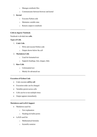 Comprehensive Guide to Python Programming and Jupyter Notebook | PDF