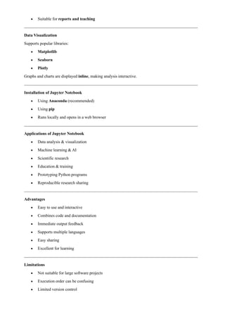 Comprehensive Guide to Python Programming and Jupyter Notebook | PDF