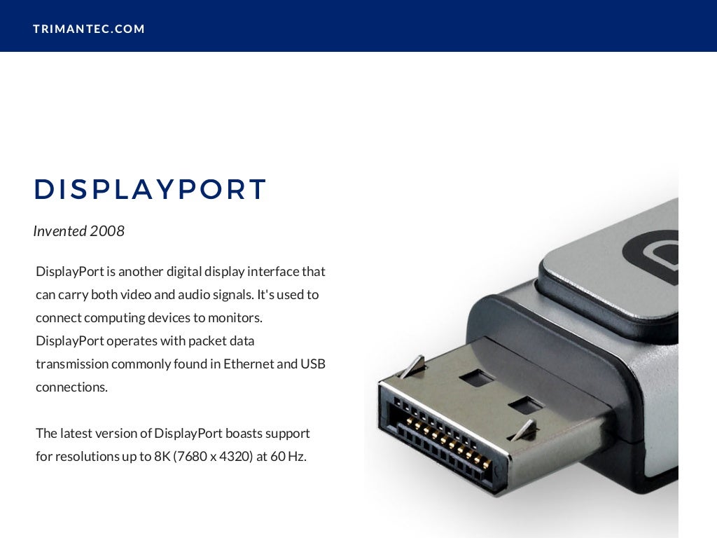 DSub, VGA, DVI, DisplayPort, HDMI What�s the difference?