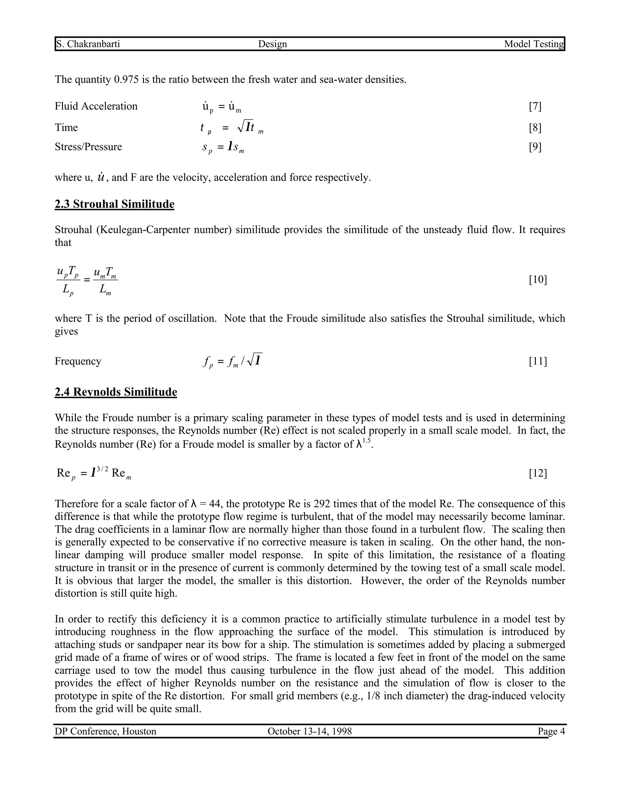 Physical Model Testing of Floating Offshore Structures | PDF