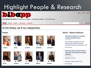 Highlight People & Research
 
