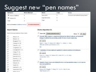 Suggest new “pen names”
 