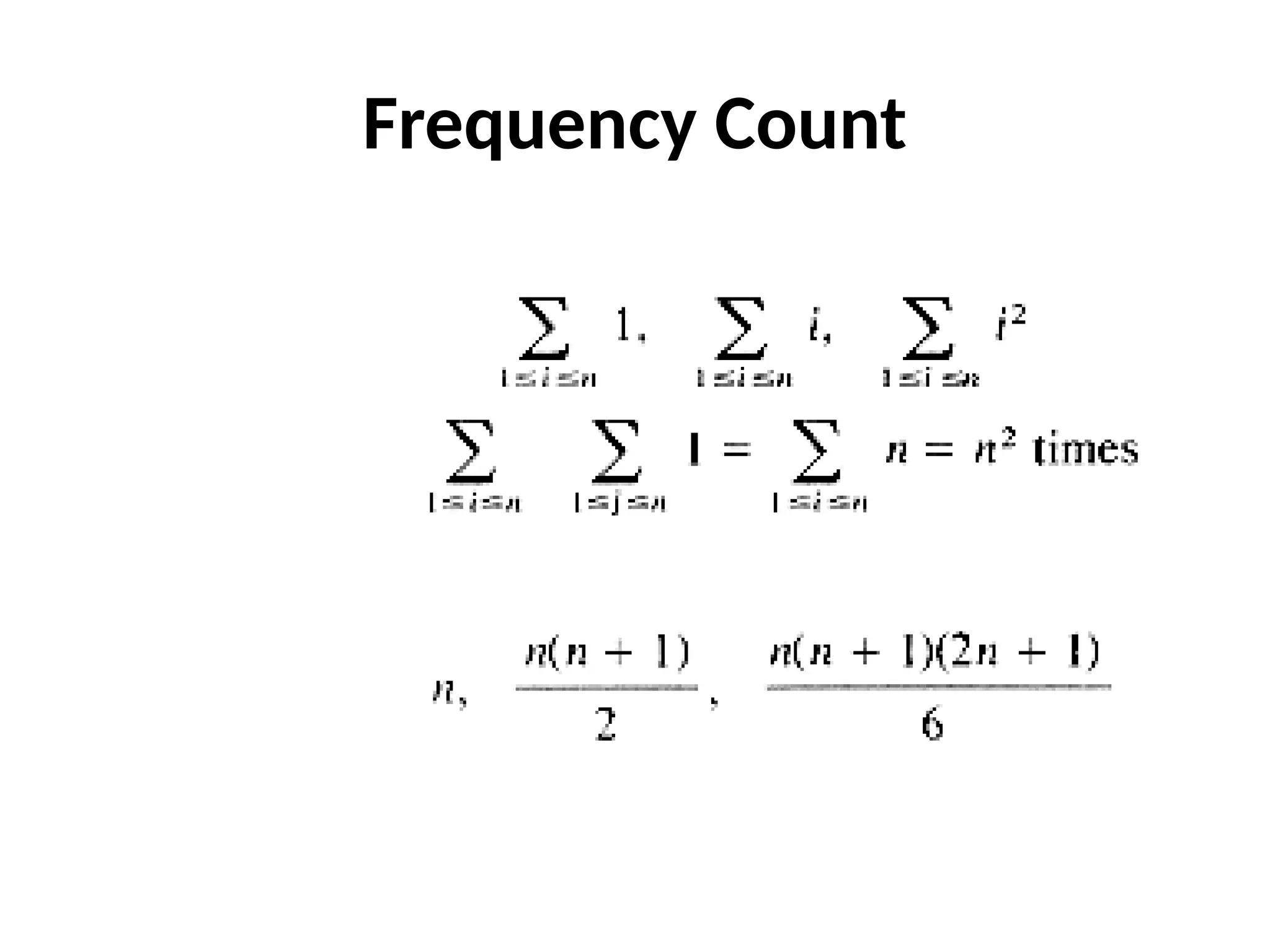 Frequency Count
 
