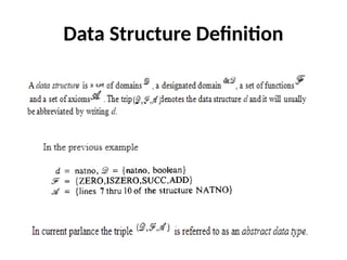 Data Structure Definition
 