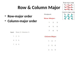 Row & Column Major
• Row-major order
• Column-major order
 