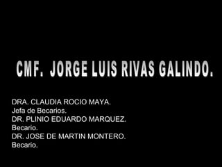 DRA. CLAUDIA ROCIO MAYA. Jefa de Becarios. DR. PLINIO EDUARDO MARQUEZ. Becario. DR. JOSE DE MARTIN MONTERO. Becario. CMF. ...