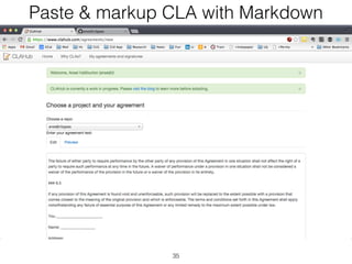 Paste & markup CLA with Markdown 
35 
 