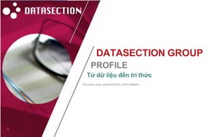 DATASECTION GROUP
PROFILE
Từ dữ liệu đến tri thức
Giải pháp công nghệ BIGDATA, DATA MINING
1
 